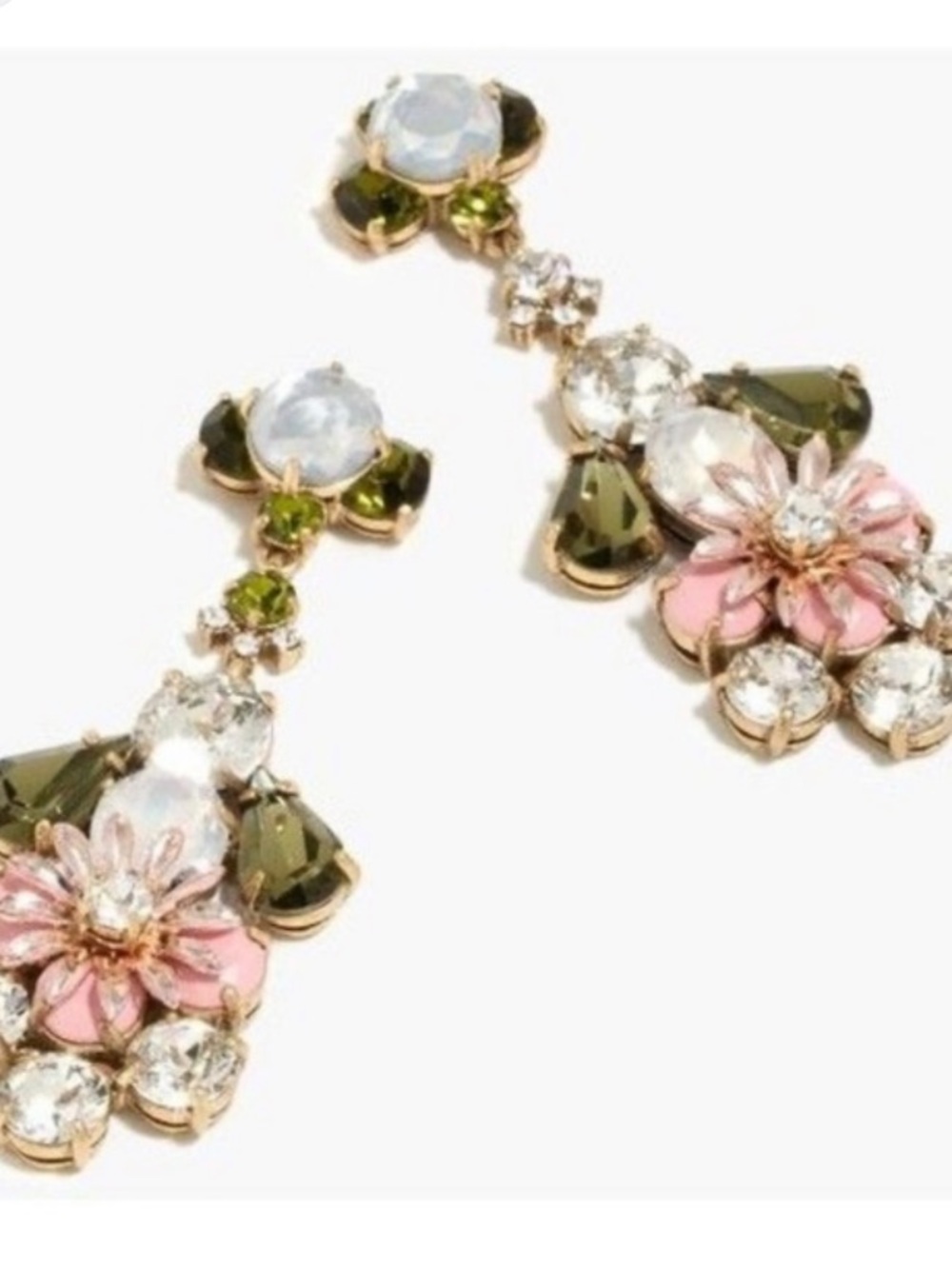 J. Crew  Crystal Floral Drop Earrings